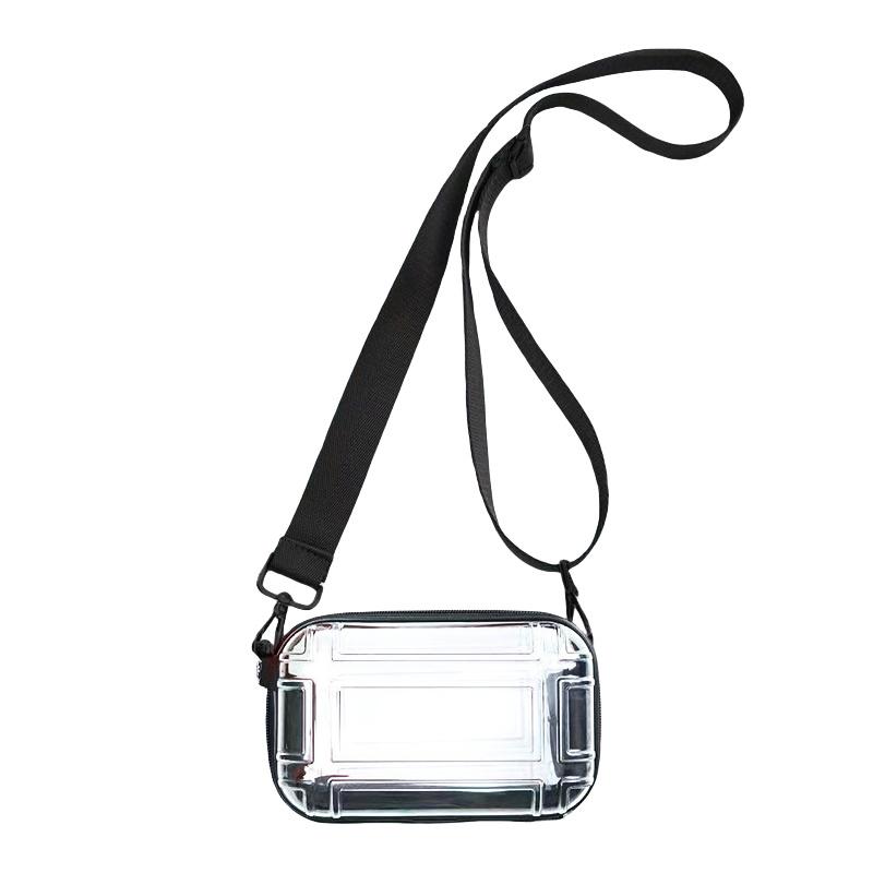 Summer Pvc Transparent Crossbody Bag For Women Solid Color Zipper Shoulder Female Bag Wide Straps Beach Bag