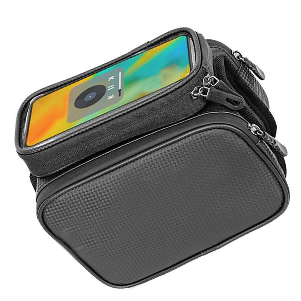 Cycling Phone Front Frame Bag Large Capacity Multifunction Waterproof Sensitive Touch Control Cycling Top Tube Phone Pouch