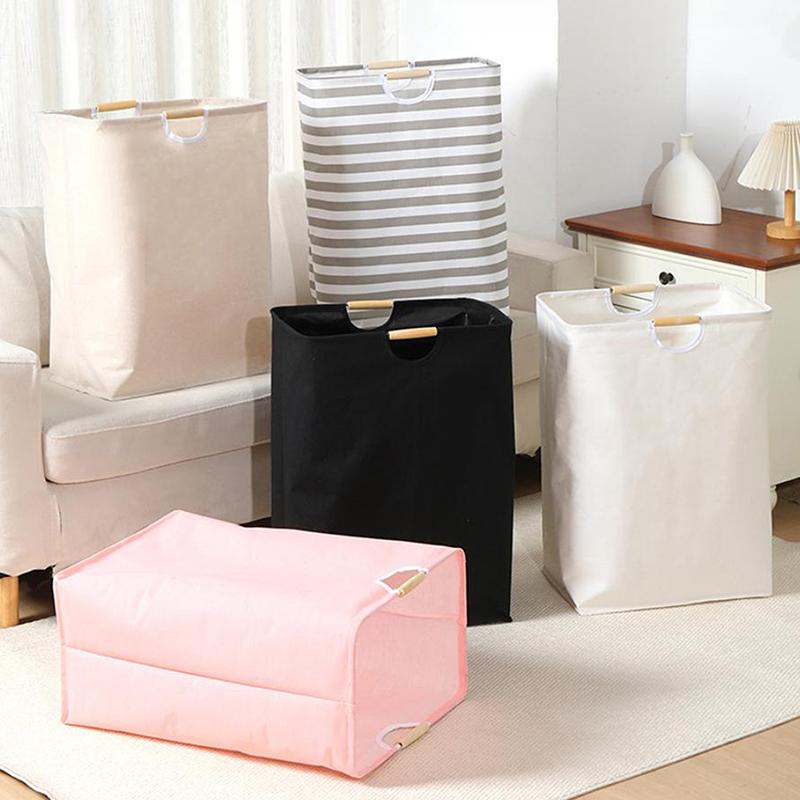 Wäschekorb mit großem Fassungsvermögen, tragbarer Aufbewahrungskorb für Schmutzwäsche mit Griff, schwarz, langlebiges Leinen, faltbarer Wäschekorb