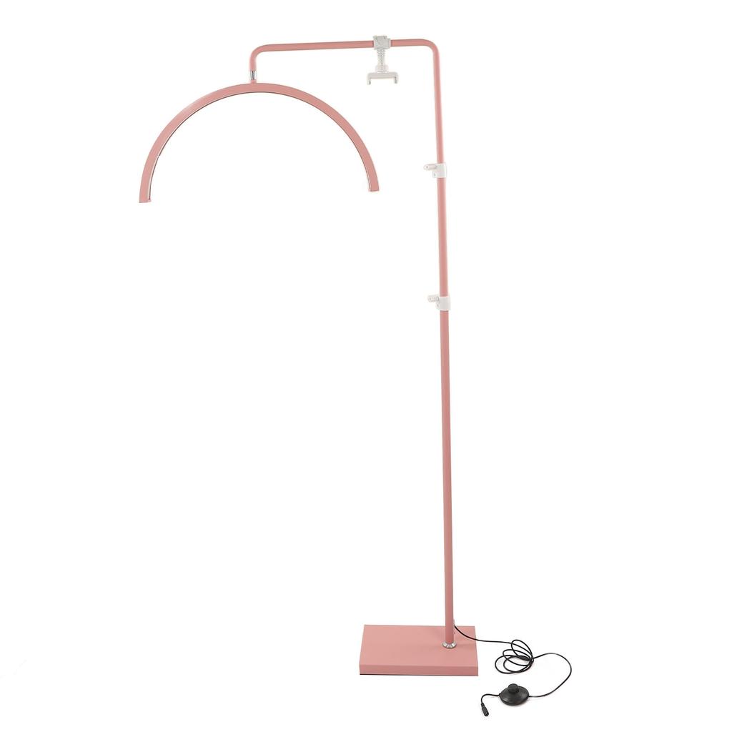 22 Inch 40W Beauty LED Floor Light 2700 to 5600K Pink Half Moon Lamp for Eyebrow Tattoo Nail Art