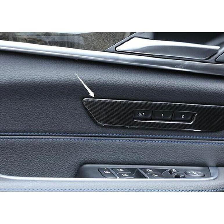 ABS Carbon Fiber Seat Memory Button Switch Cover Trim For BMW 5 Series 2018-