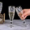 Manufacturer Supplies Wholesale Glass Juice Cups, Machine Press Printed Glass High Footed Cups, Diamond Transparent Red Wine