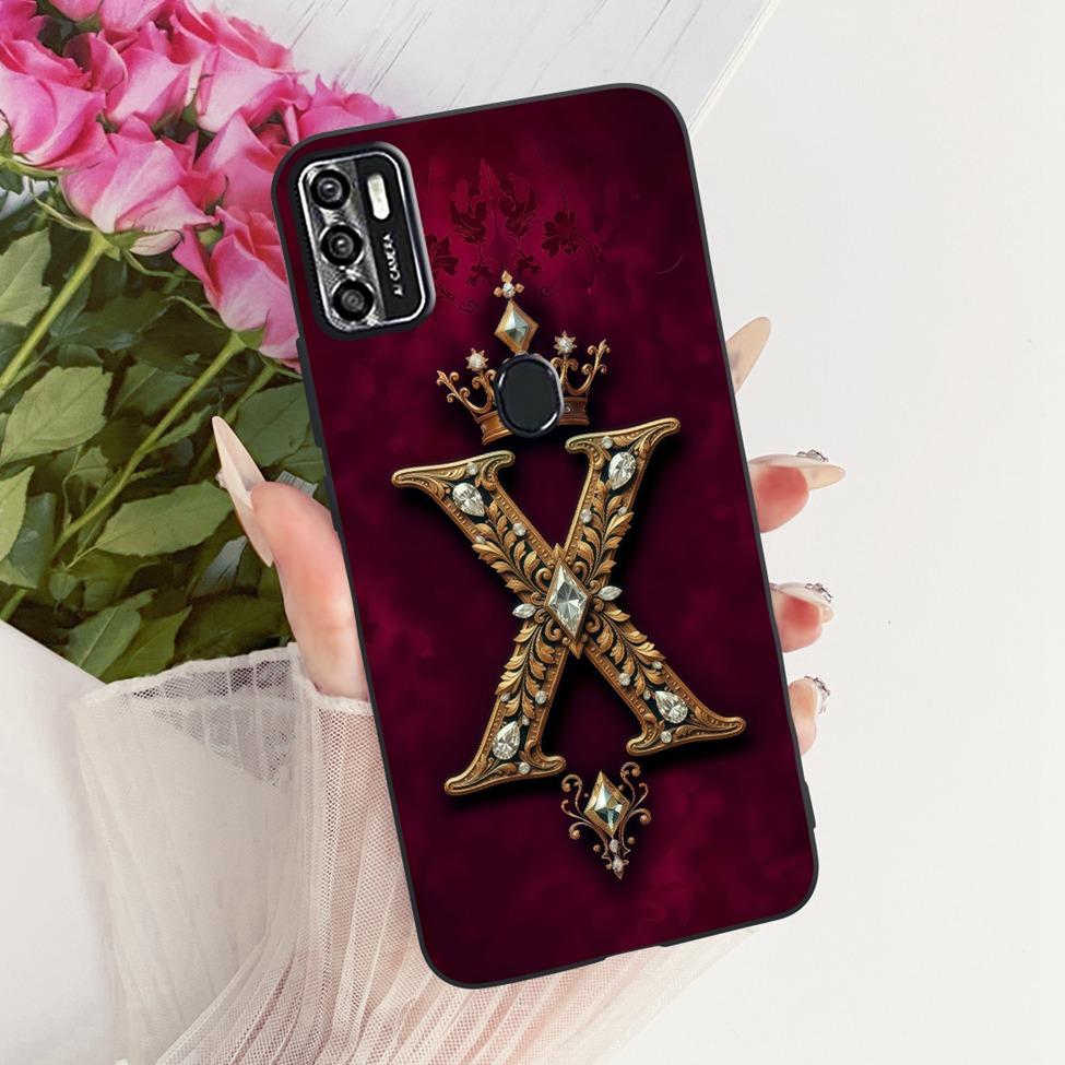 For ZTE Blade A7s A7020 Cover For ZTE Blade A7s 2020 Case Silicone Luxury Crown A-Z Letters 2D Flat Pattern Soft Phone Case Blade A7s 2020 A7020