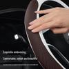Genuine Leather Nappa Anti-Slip Steering Wheel Cover - Universal Fit, Embossed, Wear-Resistant, Comfortable for All Seasons
