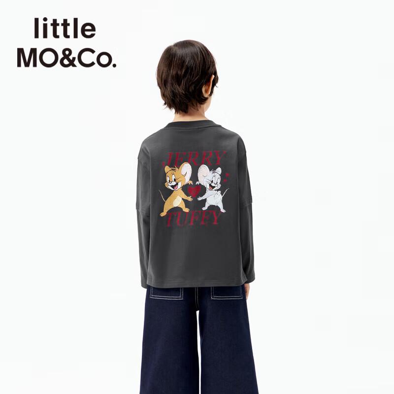 маленькая MO&Co. Детская хлопковая футболка с длинным рукавом Tom and Jerry, антибактериальная 120