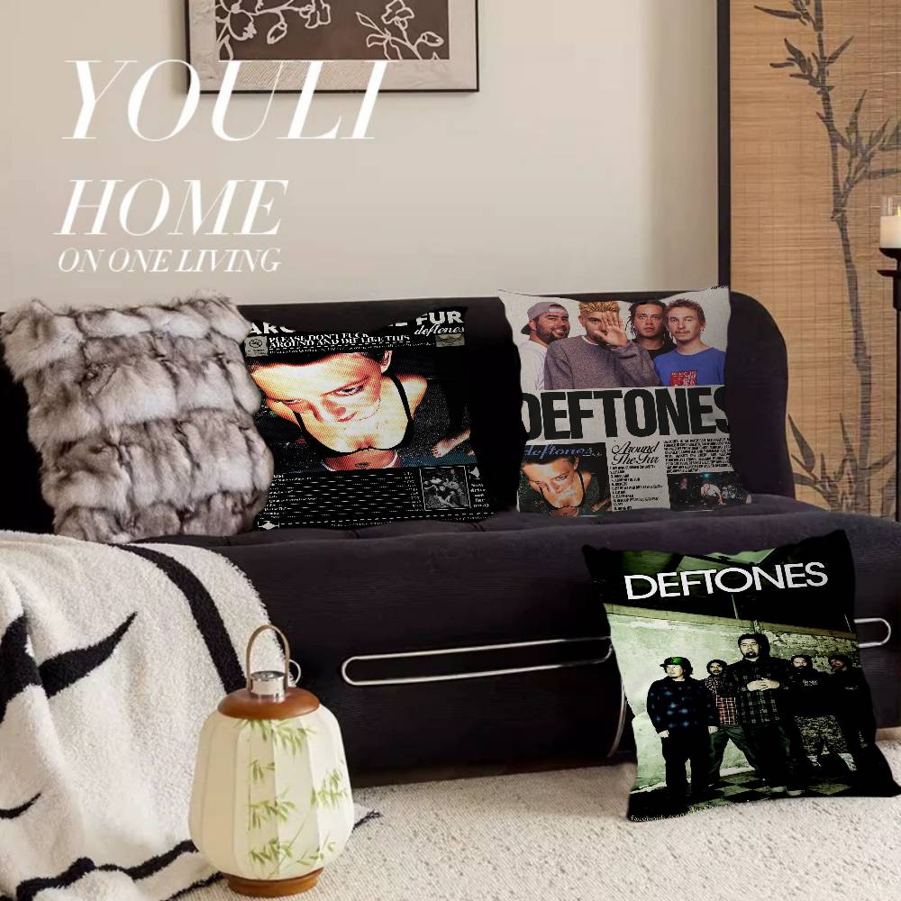Classic Band D-Deftones Office Cushion Pillowcase Car Cushion Cover45X45CM Lumbar Pillowcase Sofa Pillowcover