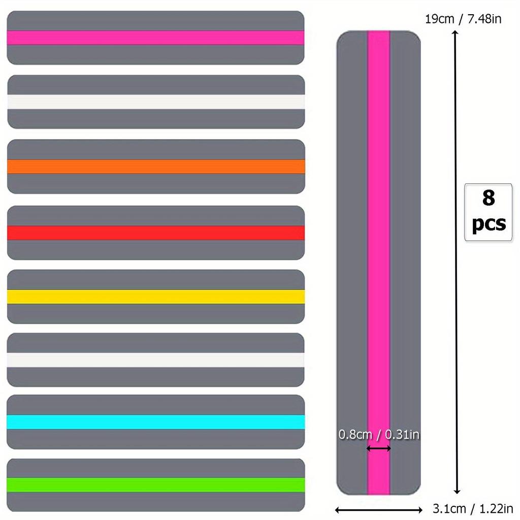 20pcs Reading Guide Strips, Finger Guided Reading Strips Bookmarks Colored Overlay Reading Trackers Rulers Dyslexia Tools