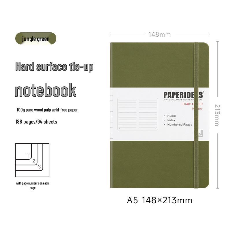 Блокнот PAPERIDEAS A5 в твердой обложке из ПУ кожи с сеткой Lined Pages