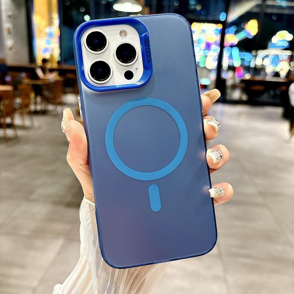 Matt Colorful Sliver Magnetic Phone Case for iPhone 11 12 13 14 15 16 Samsung S20FE S21 S22 S23 S24 S25 TPU Myk silikon Støtsikkert hardt bakdeksel