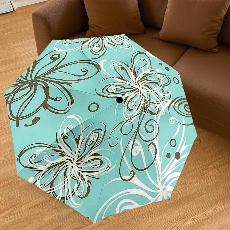 1PC Floral Pattern Umbrella-8-Rib Reinforced Portable Folding Travel Suitable for All Seasons Outdoor Daily Use Is an Ideal Choice -F325