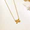 Light Luxury High-End Stainless Steel Necklace With Simple Design Exquisite and Versatile Collarbone Chain Pendant for Women