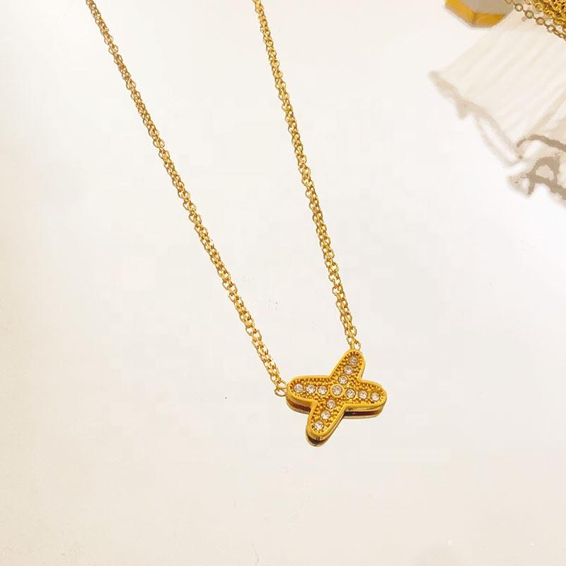 Light Luxury High-End Stainless Steel Necklace With Simple Design Exquisite and Versatile Collarbone Chain Pendant for Women