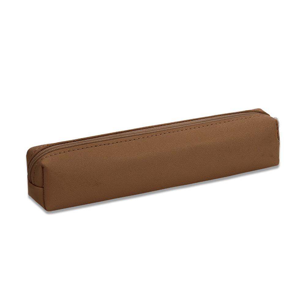 Large Capacity Pen Bag PU Leather Stationery Box Fashion Pencil Case