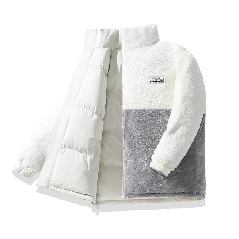 

Двусторонние парные хлопковые куртки, мужская и женская одинаковая зимняя флисовая утолщенная хлопковая одежда, зимние хлопковые куртки и хлопковые куртки 3XL хаки