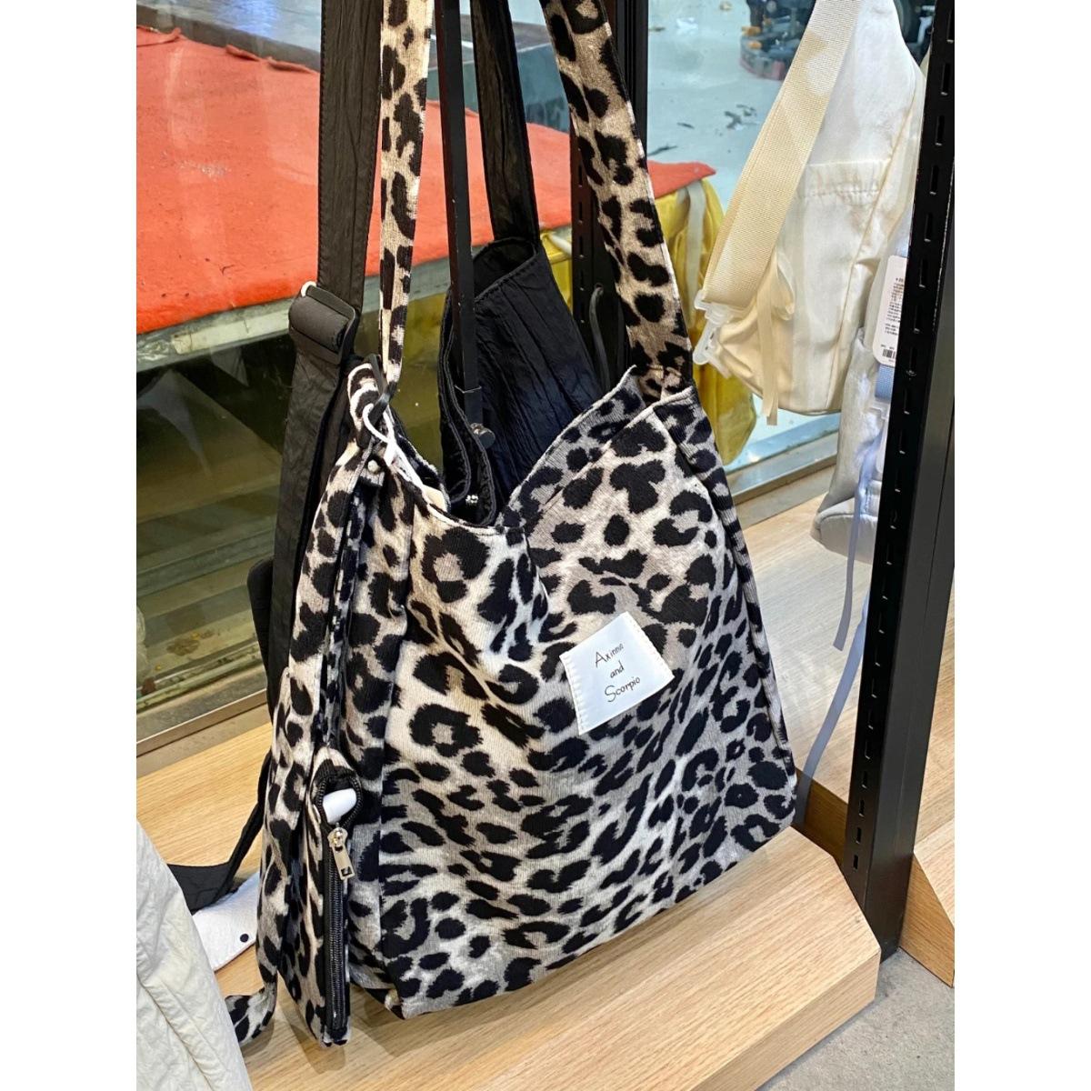 

Шерстяная сумка-тоут с леопардовым принтом, женская, новая, осенне-зимняя, вместительная сумка-мессенджер через плечо для поездок на работу