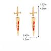 Punk Sword Gothic  Piercing Earrings for Women Men Goth Crystal Ear Jacket Dagger Stud Earrings Zircon