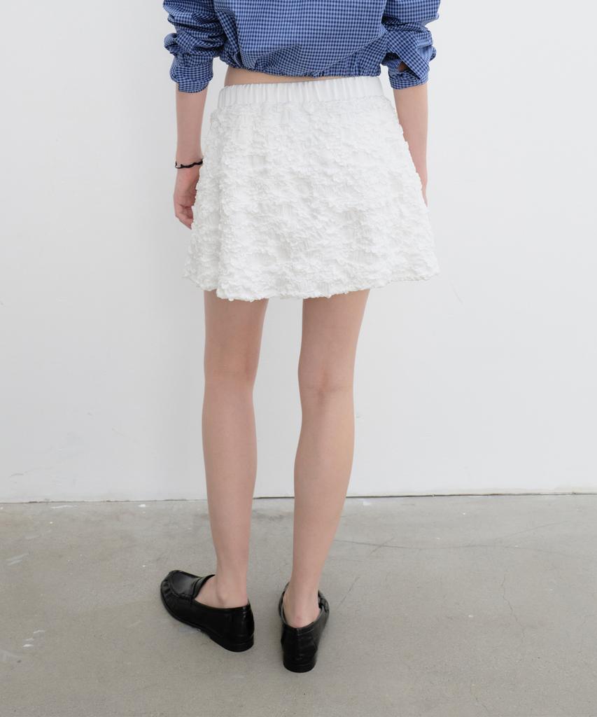 Yunse Crinkle Mini Skirt (White)