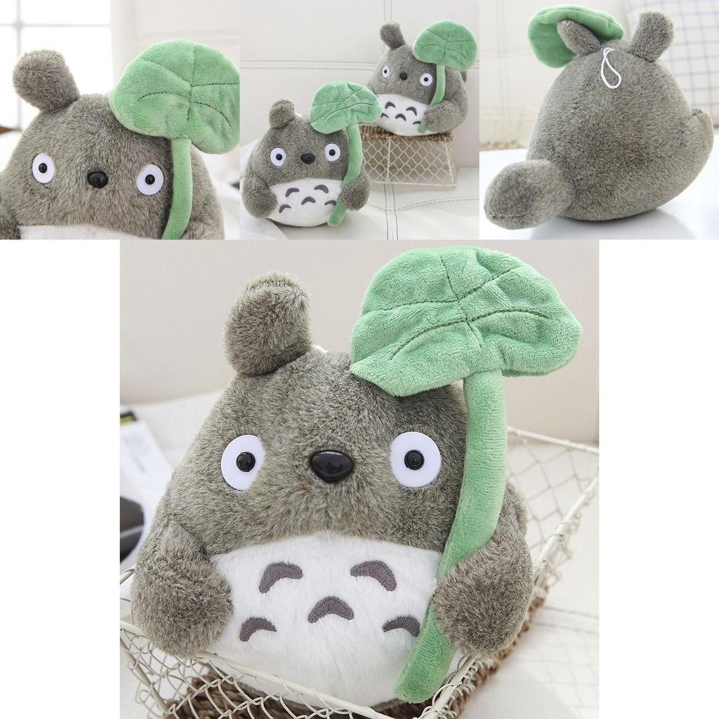 Japanese Anime Totoro With Lotus Leaf Plush Toy Super Soft Short Plush Pp Cotton Filling
