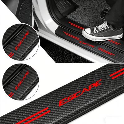 Car Rear Bumper Guard Protector Sticker For ESCAPE Emblem Carbon Fiber Front Door Sill Threshold Cover Auto Accessories