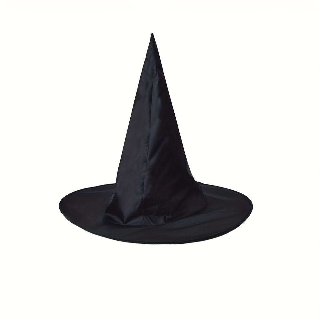 Halloween Wizard Hat Party Children Adult Black Pointed Oxford Cloth Magician Hat Witch Hat Masquerade Ball Party Dressing
