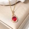 Teardrop Pendant Necklace for Women Golden Stainless Steel Clavicle Chain Zirconia Jewelry Wedding Party Daily Wear Accessories