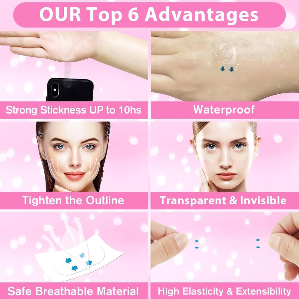 40-120PCS V-Shape Face Wrinkle Sagging Skin Adhesive Tape Lifting Face Stickers Invisible Transparent Thin Face Patche Lift Tool