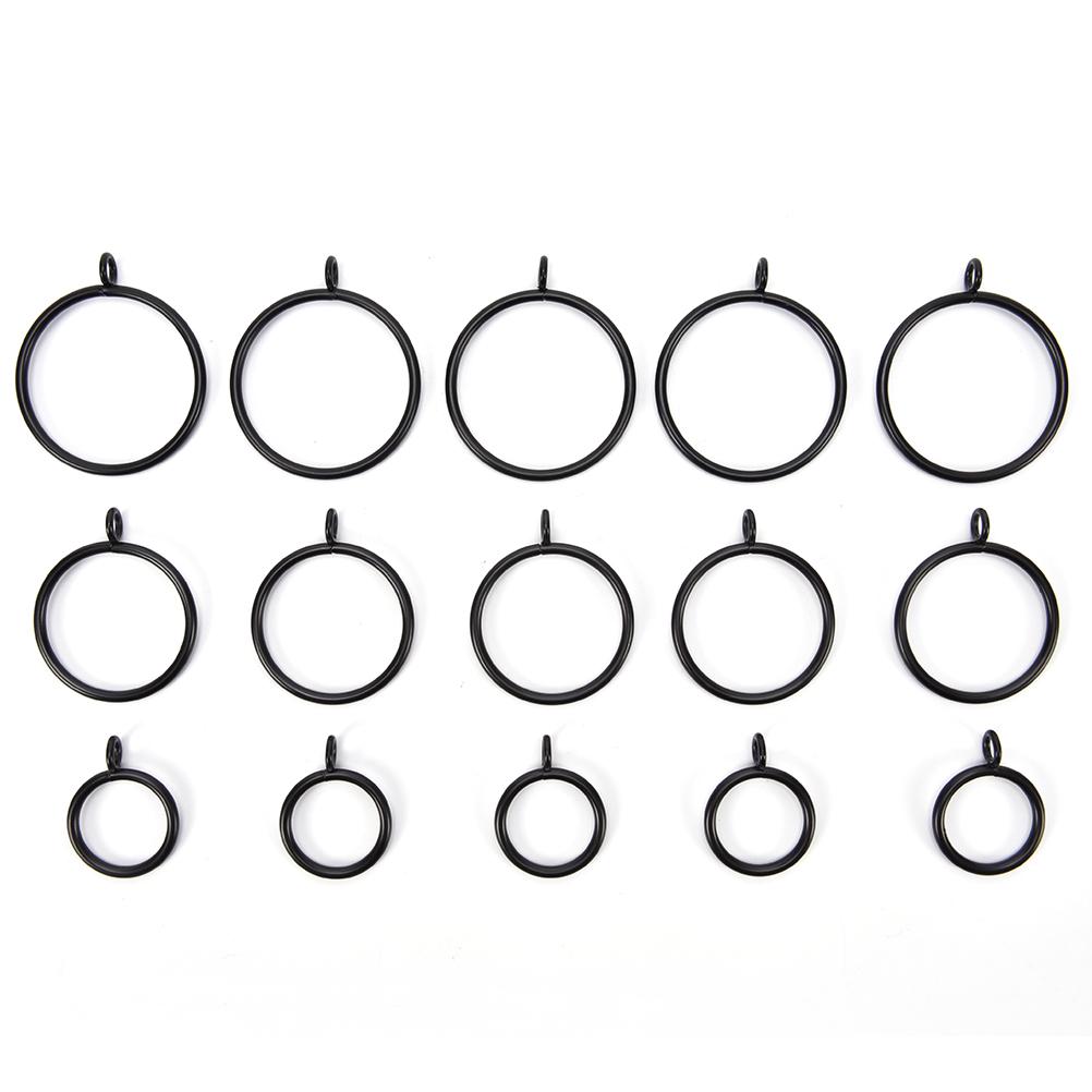 High Quality Black Metal Curtain Rings Hanging For Curtains And Rods 4 Sizes New 10pcs