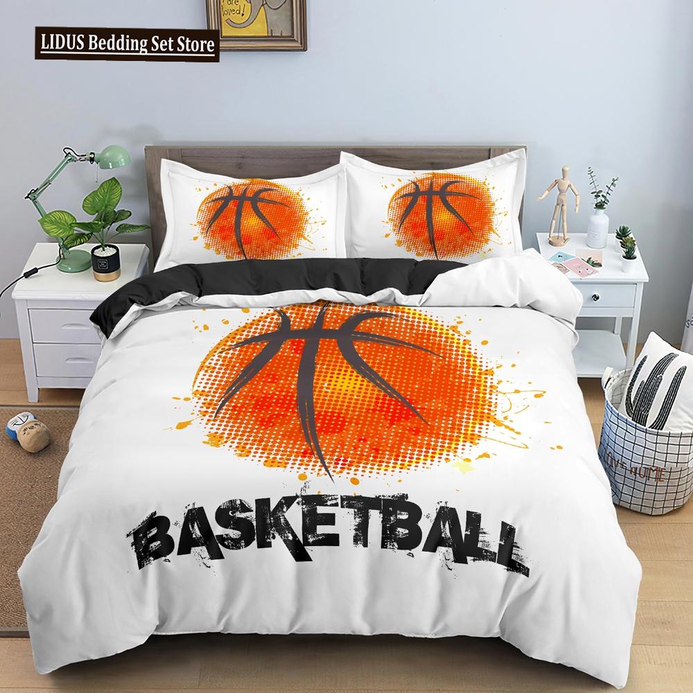 Conjunto de Cama 3D de Basquete Para Menino Amante de Basquete Quarto Capa de Edredom Capas de Colcha Tamanho Twin King Poliéster Capa de Colcha