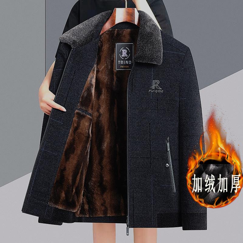 

Dad fleece thickened autumn and winter chenille middle and old men s casual jacket the elderly men s jacket cotton coat L (weight 95-57.5 kg) чёрный