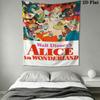 Alice Wonderland Spark Wall Hanging Printed Fabric Blanket Decorative Tapestries for Bedroom Living Room Home Decor