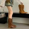 Ausgeschnittene western cowboy stiefel damen neu Xinjiang mongolische grasland kleidung herbst und winter braun wüste kurze stiefel