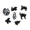 Personalized creative dark skeleton kitten brooch Halloween series puppy bird skeleton metal badge pin