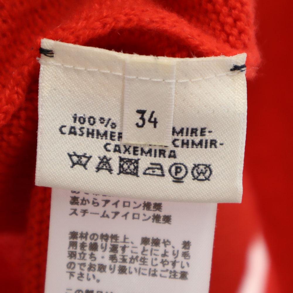HERMES Made in Italy Cashmere Blend Long sleeve Mock neck sweater 34 Red Women Used
