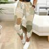 Women Plus Size Colorful Printed Jogger Pants Drawstring Waist Side Pockets Cuffed Ankle