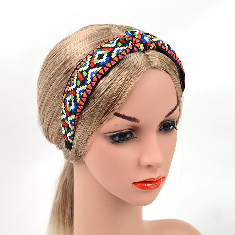 

Шикарная повязка на голову с бантом, богемная вышивка, тесьма, ободок для волос для женщин, девушек, для шопинга, вечеринки, головной убор, богемный обруч для волос