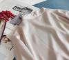 Clearance Women's V-Neck Long-Sleeve Silk Shirt - Fashionable Cream Pink with Swing Collar