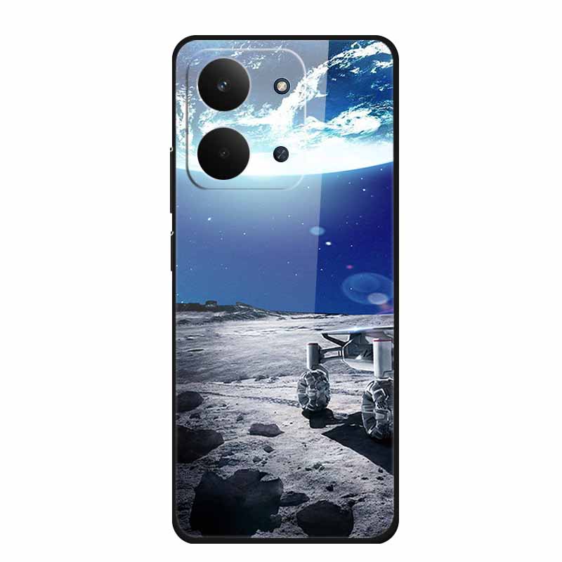 Xiaomi Redmi 15C 4G Kılıfı İçin Cam Arka Kapak 15 C Kılıf Sert Temperli Cam Kılıf Redmi 15C Telefon Kılıfı İçin Redmi15C Yumuşak Tampon