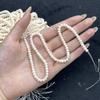 1 Strang Natürliche Süßwasser Weiße Flache Knopfperlen 4-5mm, Ca. 36cm Oval Lose Perlen Für DIY Armband Halskette Schmuckherstellung