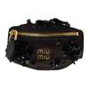 MIU MIU Metal Letter Logo Zipper Satin Mini Clutch Women Clutch Black 5IB504_2DOE_F0002