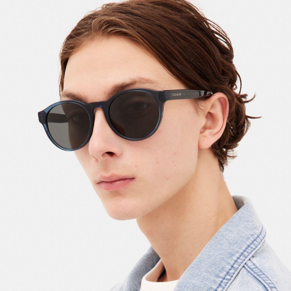 Buy Coach Wythe Round Sunglasses L1095 Transparent Blue at 