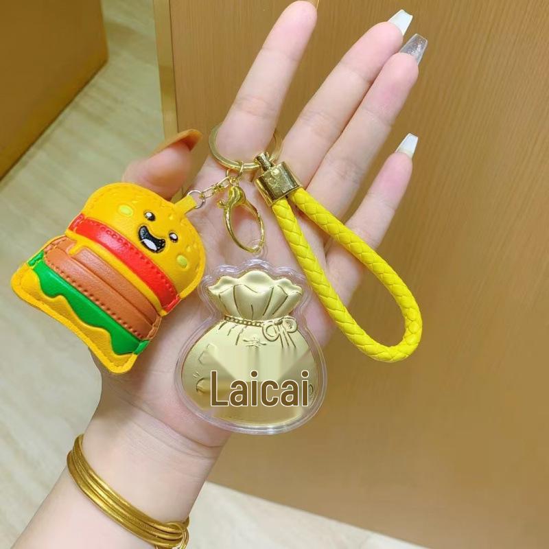 Shuibei 999 Pure Gold Good Luck Keychain: Wealth-Attracting Charm Gift for Partner