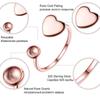 Gold Platinum Rose Gold Plated Heart 925 Sterling Silver Love Adjustable Ring for Women Jewelry