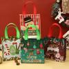 Christmas Eve Candy Gift Bag Print Festival Shopping Non-Woven Bags Cartoon Children Christmas Fabric Gift Bags With Handle