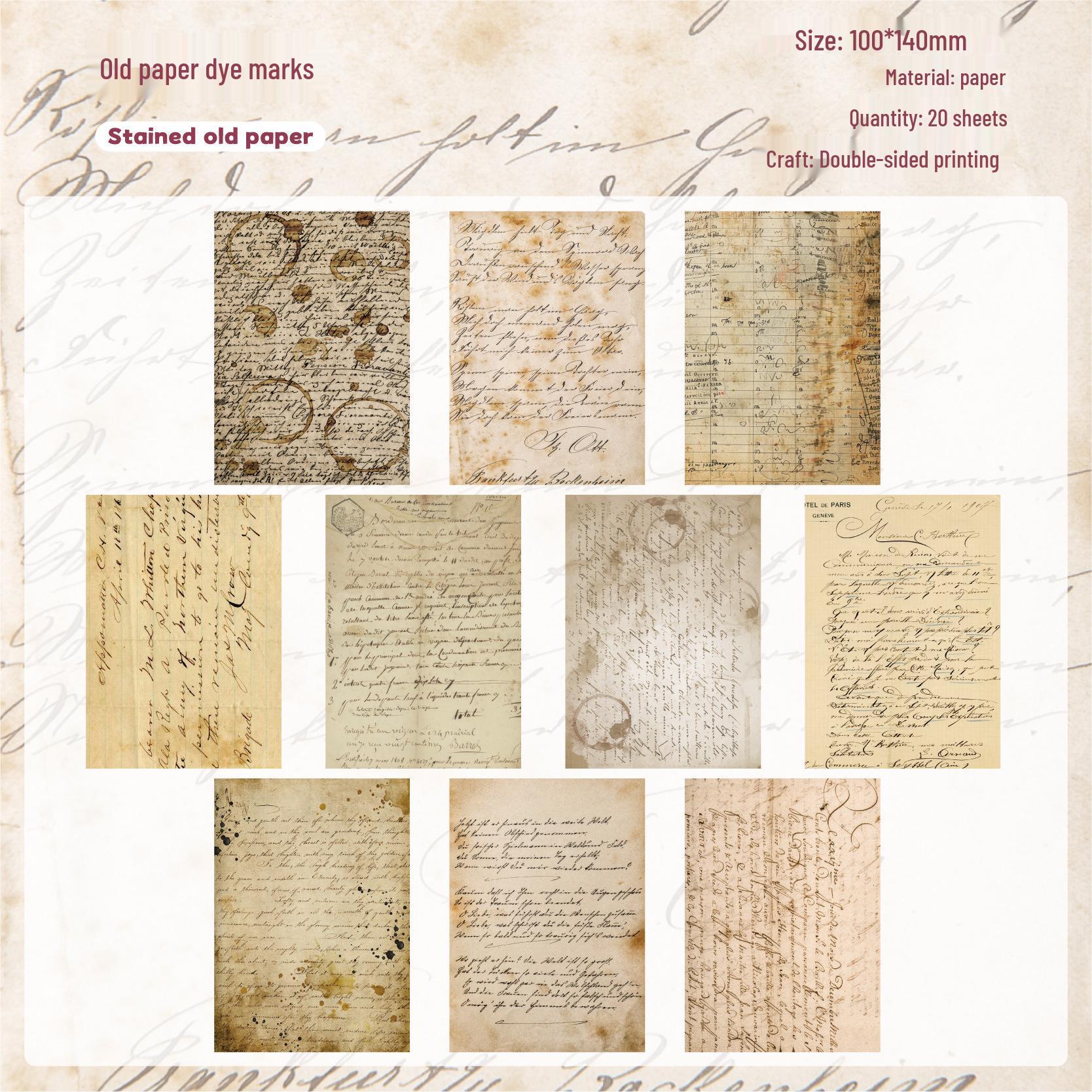 Retro Story Old Dye Paper Series - DIY Journal Decoration Material, 6 Styles
