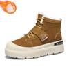 Men's Winter Warm Lace-Up Snow Boots Faux Suede Ankle Boots Non-Slip Faux Fur Lining Short Booties Outdoor Athletic Hiking Walking Shoes for Men