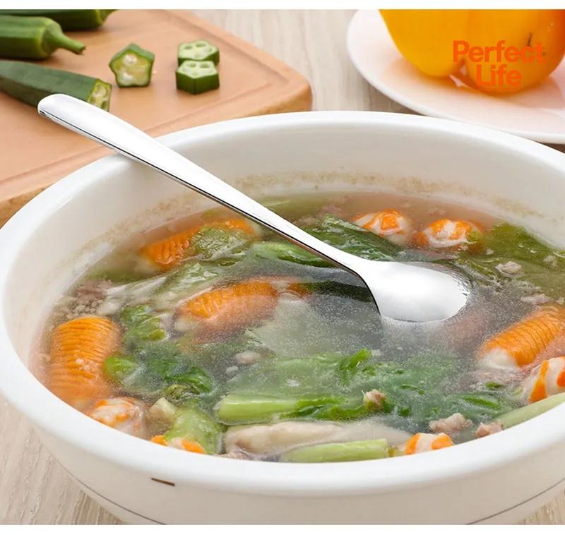 

2Pcs Stainless Steel Spoon Thicken Long Handle Soup Spoons For Hot Pot Scoops Colander Home Kitchen Tableware Cooking Utensils