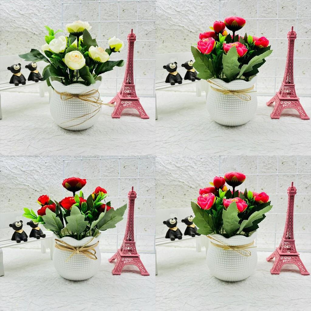 Camellia Sp Green Plant Indoor Decor With Plastic And Silk For Home And Wedding Use