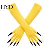 Creepy Long Nail Gloves 1 Pair Halloween Ghost Claw Gloves, Fingernail Witch Costume Durable Party Handwear Accessory, Dark Performance Prop