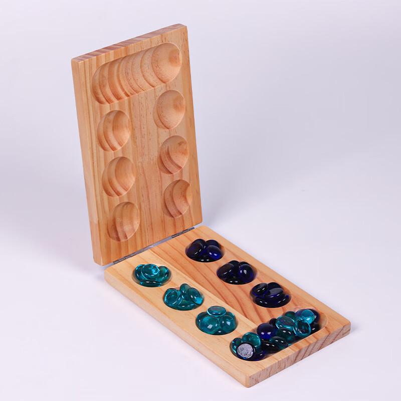 Mussels Foldable Pine Wood Mancala Board Game