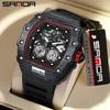 Fashion Sanda 7060 Top Brand New Calendar Barrel Quartz Nightlight Minimalist Hollow Out Men's Outdoor Sports Wrist Watches